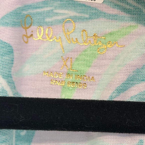 Lilly Pulitzer Lorina Purple Iris Print Cotton Swing Ruffle Tier V-Neck Dress XL - Picture 7 of 9